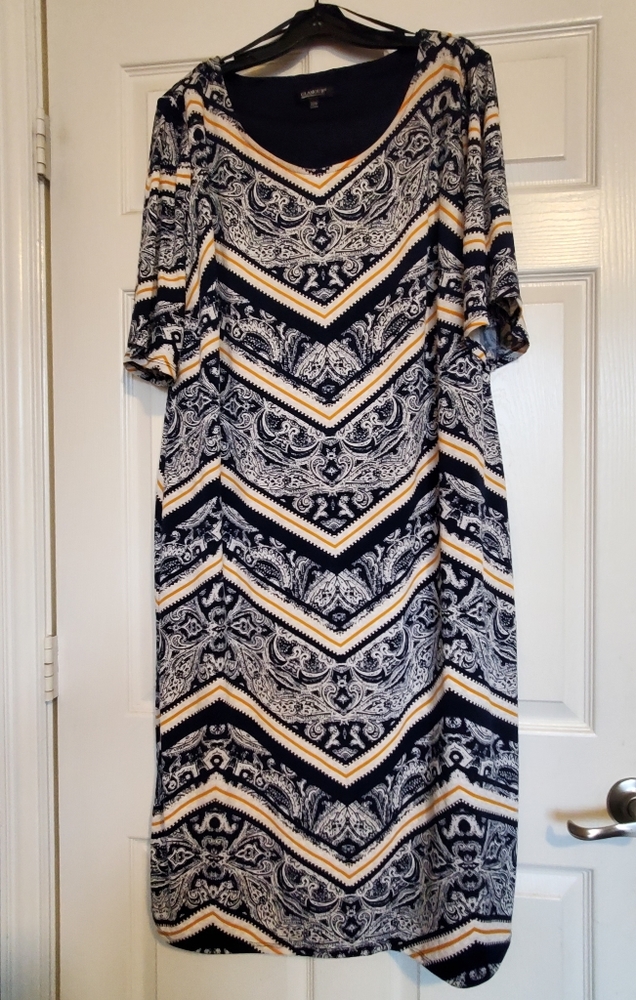 Glamour Split Sleeve Blue Paisley Dress - Picture 1 of 6